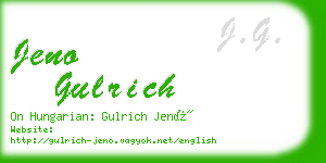 jeno gulrich business card